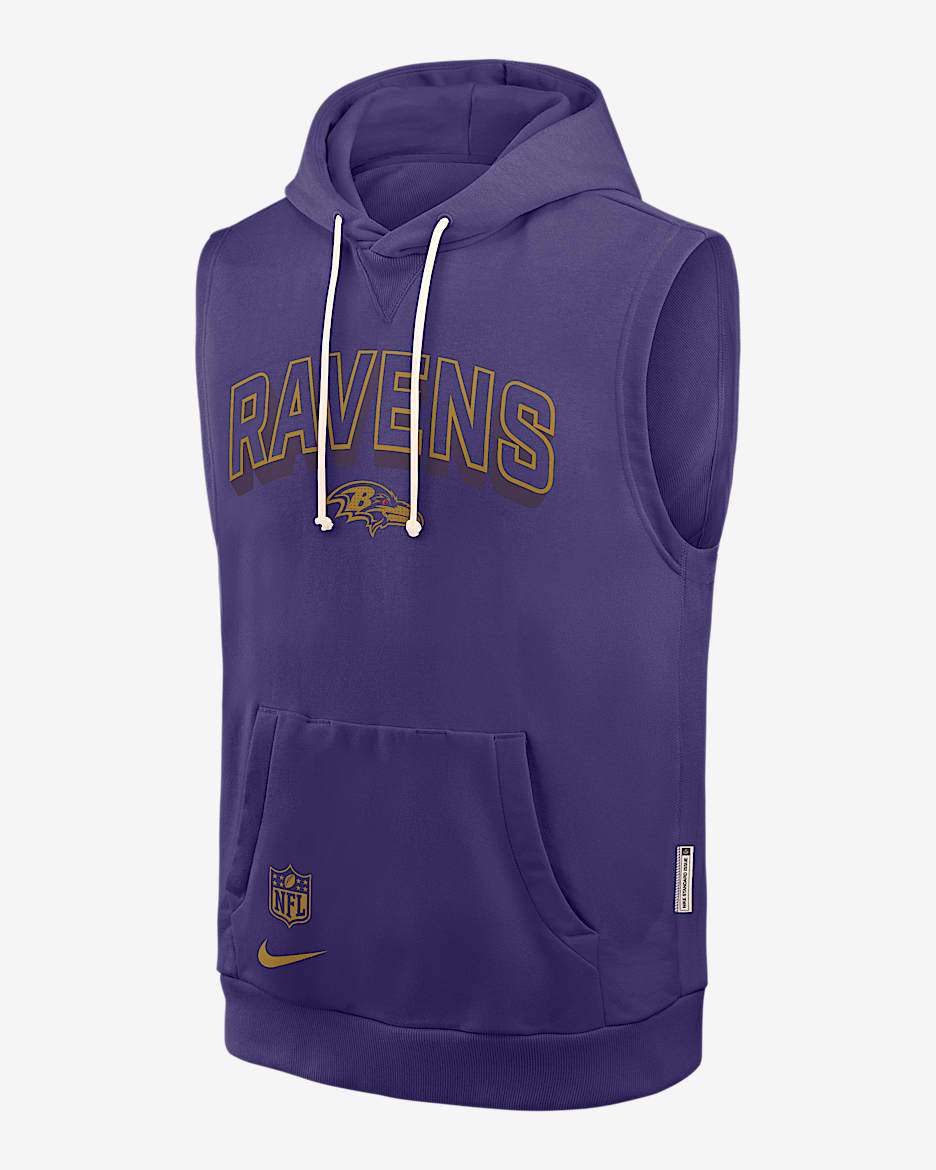 「NIKE BALTIMORE RAVENS ポリエステルスウェットパーカ M」 Nike Baltimore Ravens Mens BLACK Sideline Dri Fit